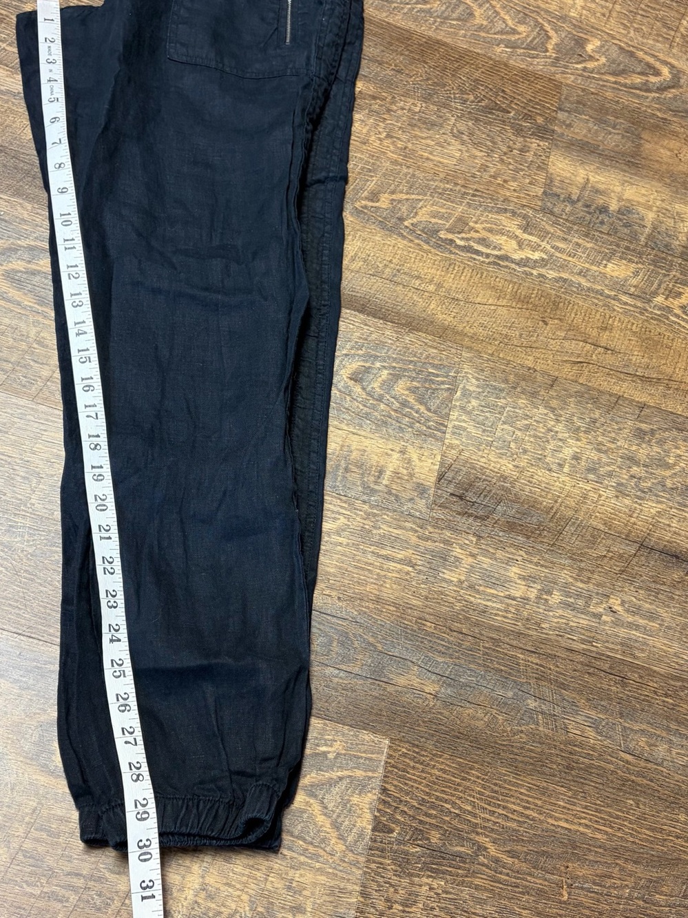 Athleta Cabo Linen Jogger Pant Womens 12/T Tall Black Tapered High Rise Beachy - Picture 8 of 9